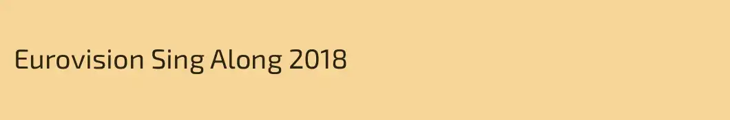 Eurovision Sing Along 2018
